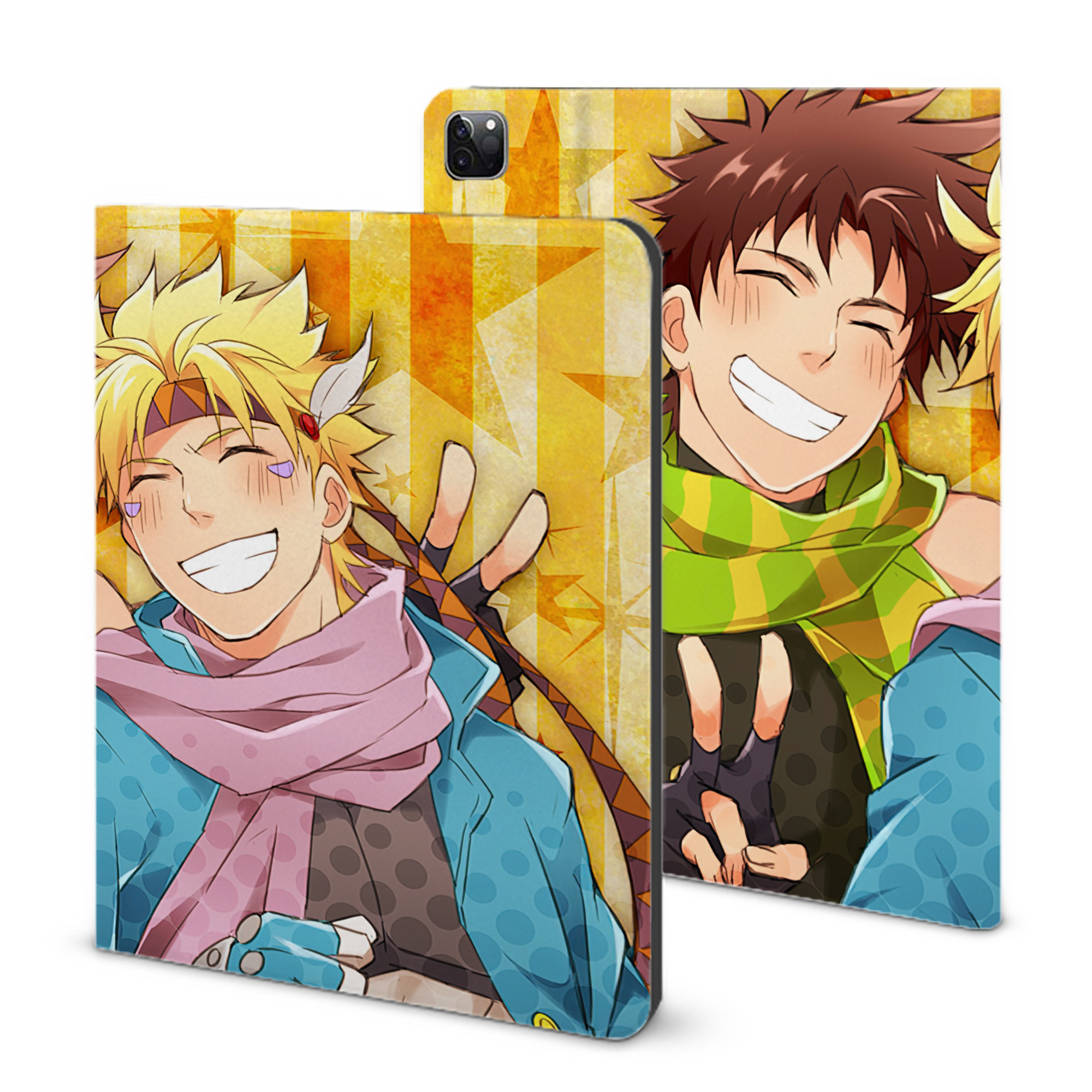 （画像用） ジョジョの奇妙な冒険 JoJo's Bizarre Adventure IPad ケース ブック型 PUレザー TPU 耐衝撃 軽量 薄型 ペン収納なし 全面保護 IPad 各モデル対応